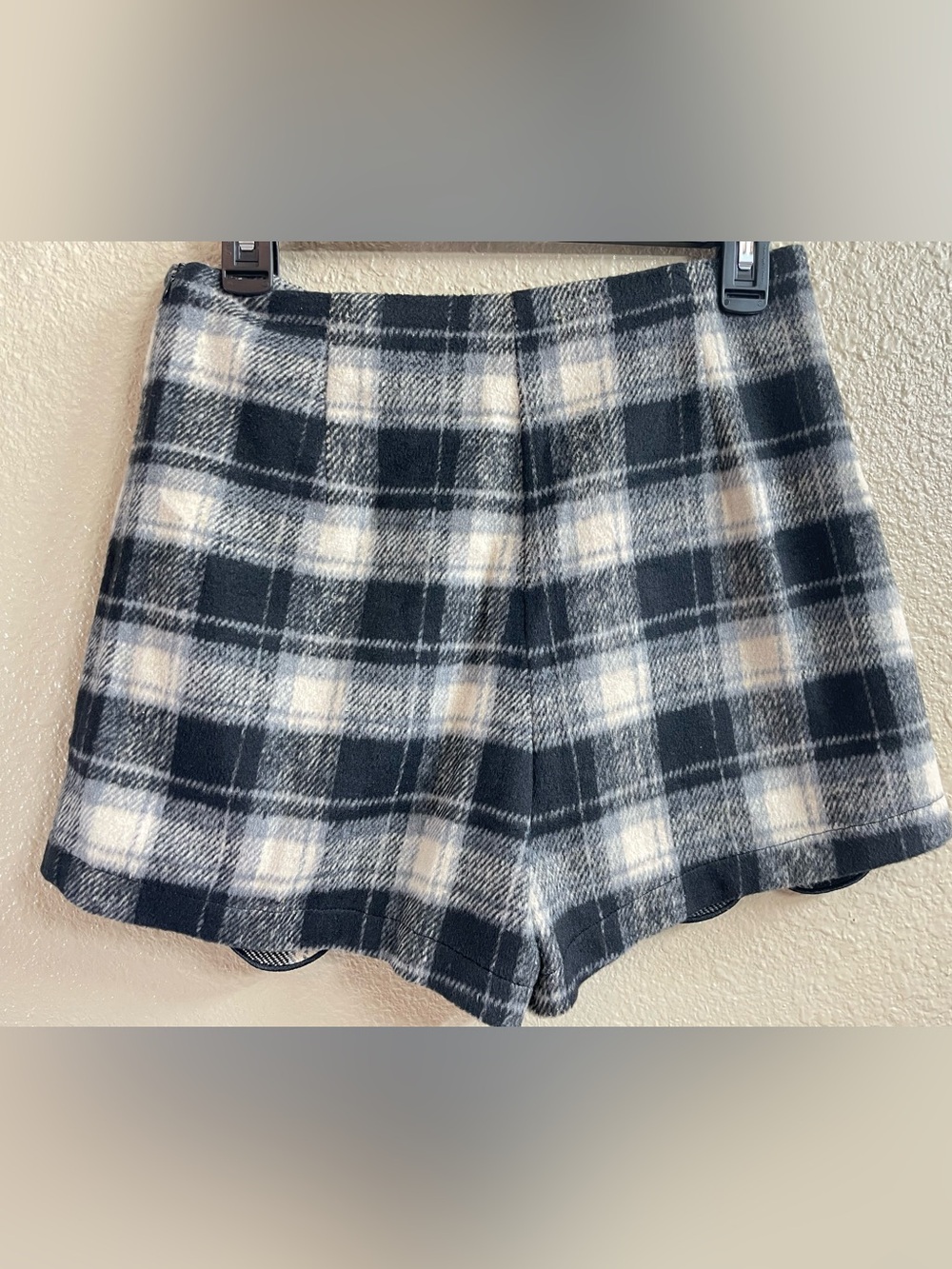Commense Women’s Checkered Scallop Trim Skirt/skort black/grey/cream Size M - Picture 6 of 16